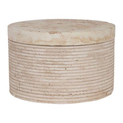 Boîte de rangement rond en ciment avec couvercle