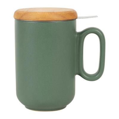 Tisanière grès Vert et couvercle en bambou - 50 cl