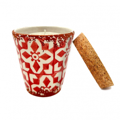 Bougie parfume e ce ramique artisanale orange cannelle 1