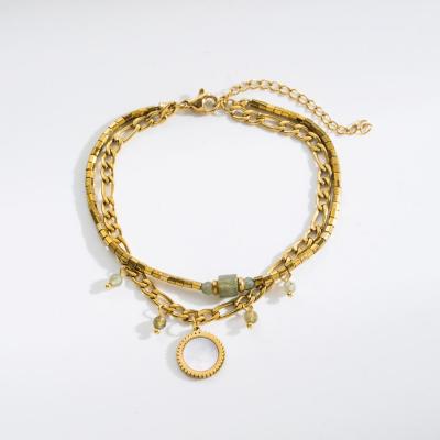 Bracelet acier inoxydable pendentif nacre 