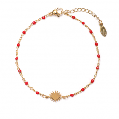Bracelet dore acier inoxydable soleil 1