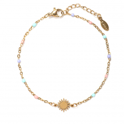 Bracelet dore acier inoxydable soleil 2