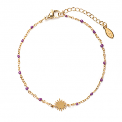 Bracelet dore acier inoxydable soleil
