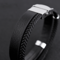 Bracelet homme acier inoxydable noir 02