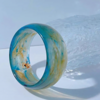 Bracelet large en re sine bleu 01