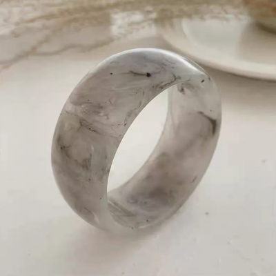 Bracelet large en re sine gris 01