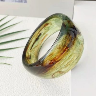 Bracelet large en re sine vert