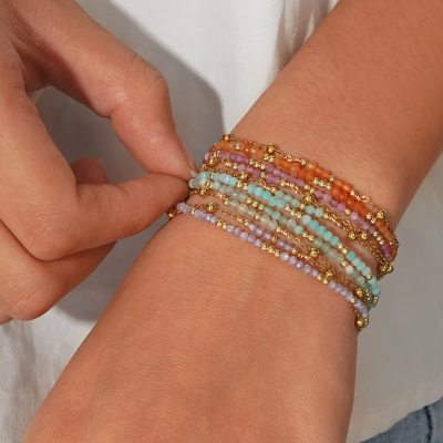 Bracelet perles 2 rangs 02