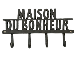 Patère MAISON DU BONHEUR en fonte