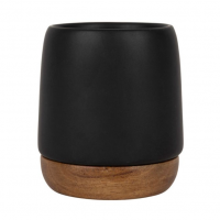 Gobelet Nordika - Noir Mate - 10 cl - Grès / Bois d'acacia