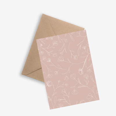 Fleurs d'antan - Carte + Enveloppe Kraft