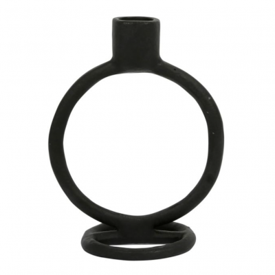 Bougeoir Aluminium Noir