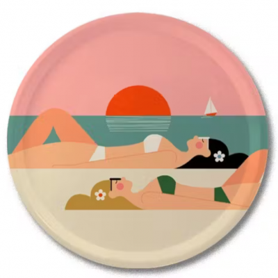 Bain de soleil - Plateau rond 38 cm