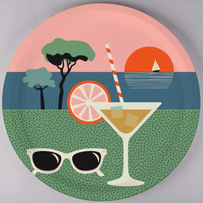 Cocktail - Plateau rond 38 cm