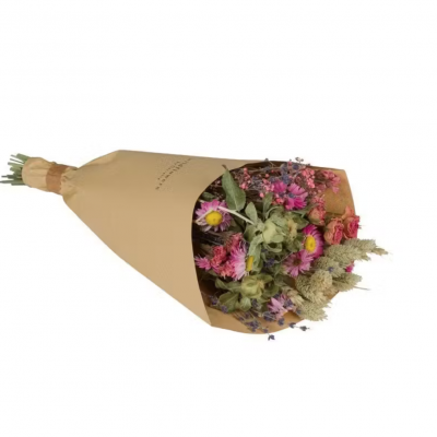 Bouquet champêtre fleurs séchées naturelles - Rose