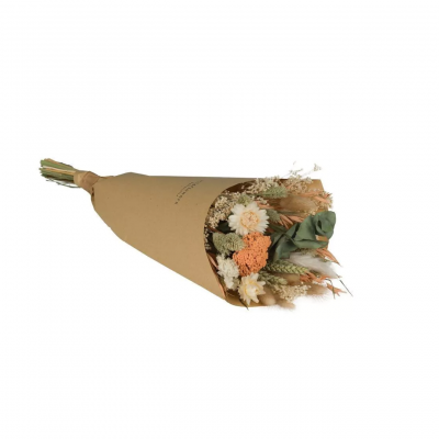 Bouquet champêtre fleurs séchées naturelles - Abricot