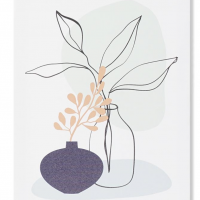 Toile imprimé végétal / vases