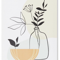 Toile imprimé végétal / vases