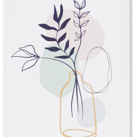 Toile imprimé végétal / vases
