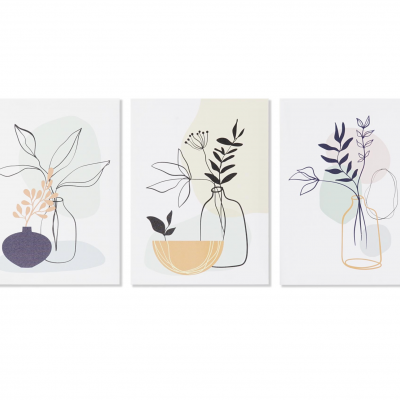 Toile imprimé végétal / vases