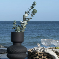 Vase en verre Noir Mat