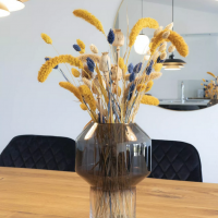 Vase en verre - Fumé noir et transparent