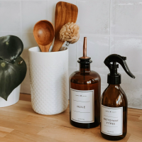 Bouteille en verre avec bec verseur - Huile ou Vinaigre