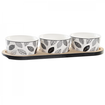 Planche apéritive 3 bols - Plateau bambou