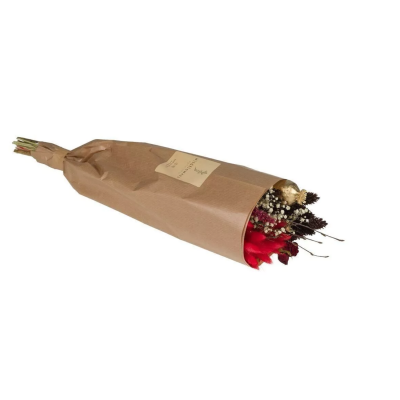 Petit bouquet de fleurs séchées naturelles - Rouge écarlate
