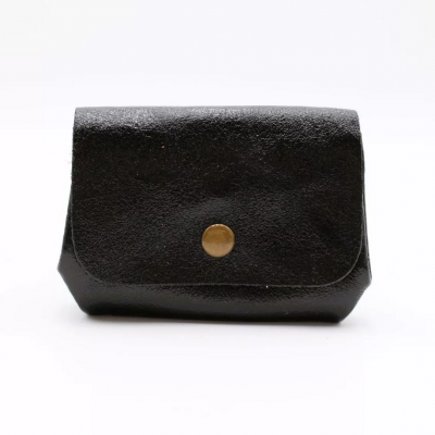 Noir - Porte-monnaie cuir 3 poches
