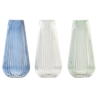 Vase verre strié