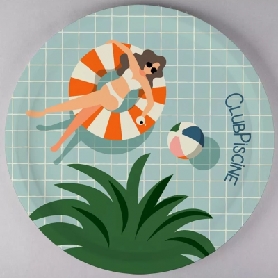 Club piscine - Plateau rond 38 cm