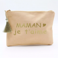Pochette à message - Maman je t'aime - Beige