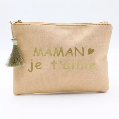 Pochette à message - Maman je t'aime - Beige