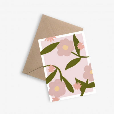 Carte enveloppe kraft les fleurs entremele es