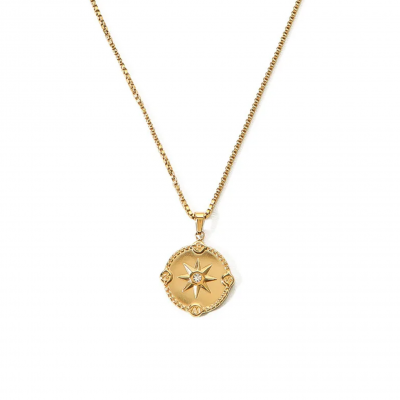 Collier dore en acier inoxydable 