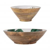 Coupe somptua vert et beige bois de manguier 02
