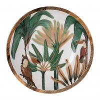 Coupe somptua vert et beige bois de manguier 03