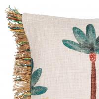Coussin patchuca vert et ecru 45x45 coton et jute 04