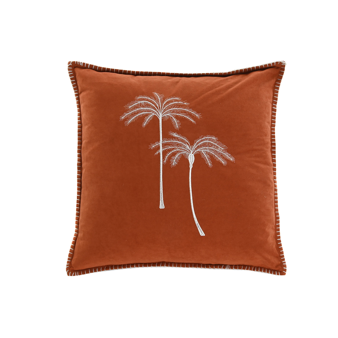 Coussin velours palmiers 01