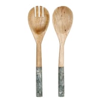 Couverts salade x2 sweet leaves naturel vert l30cm 79958 79958 deb web