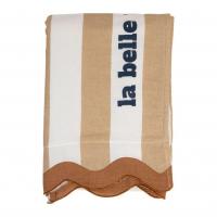 Drap de bain brode medi camel et terracotta 170x85cm 01