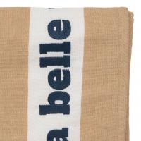 Drap de bain brode medi camel et terracotta 170x85cm 04