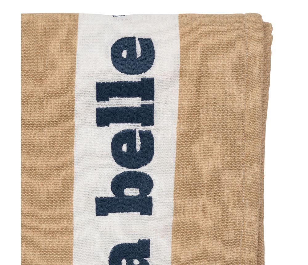 Drap de bain brode medi camel et terracotta 170x85cm 04