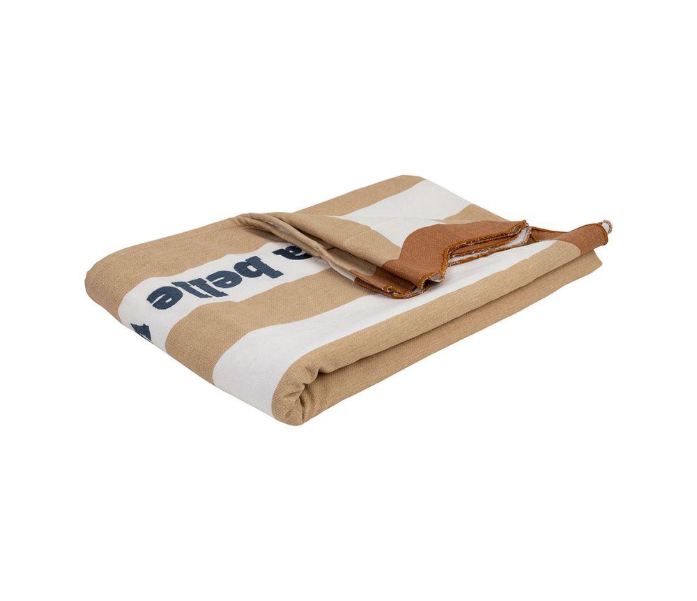 Drap de bain brode medi camel et terracotta 170x85cm 05