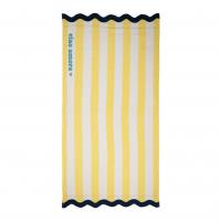 Drap de bain brode medi jaune et bleu marine 170x85cm 02