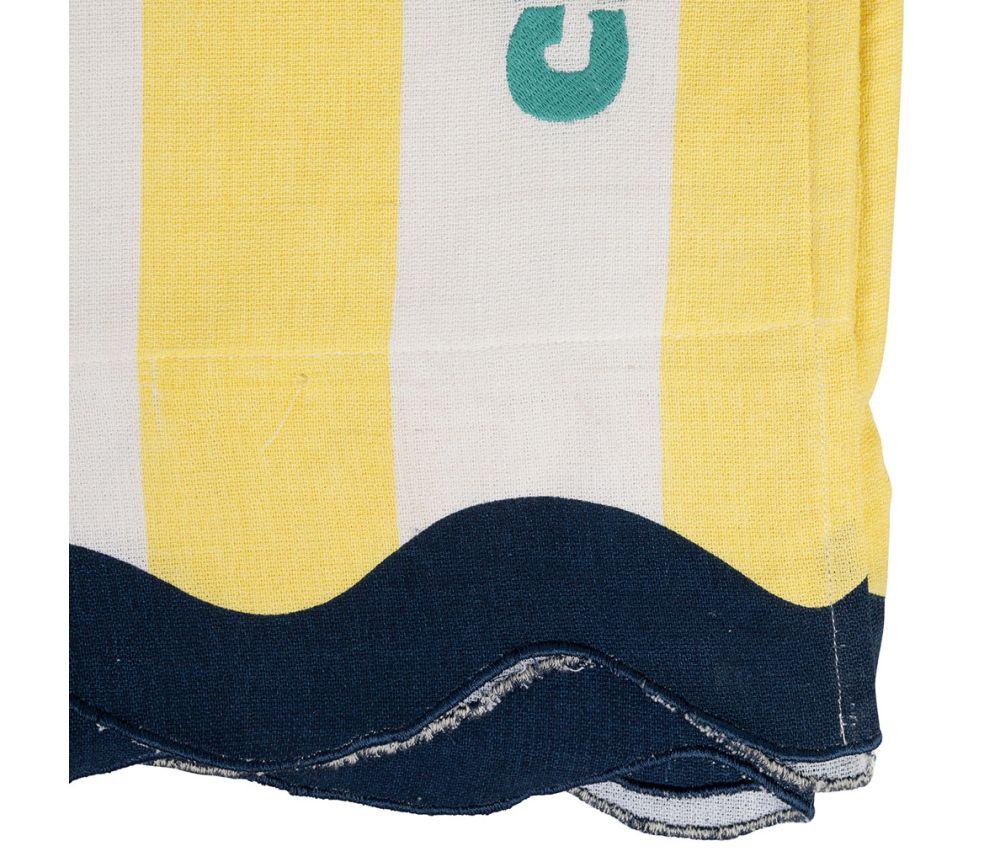 Drap de bain brode medi jaune et bleu marine 170x85cm 04
