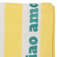 Drap de bain brode medi jaune et bleu marine 170x85cm 05