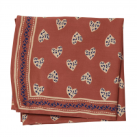 Foulard imprime coeur sauvage terracotta coton 01