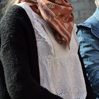 Foulard imprime coeur sauvage terracotta coton 02